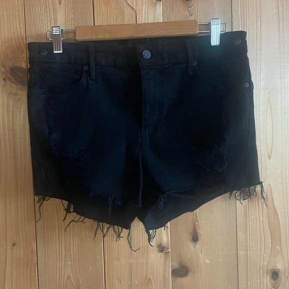 Rta Cutoff Distressed Black Shorts Sz 29